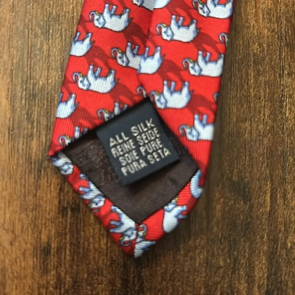Vintage Burberry Elephant silk tie